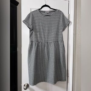 LOFT women’s Black and White Gingham Dress